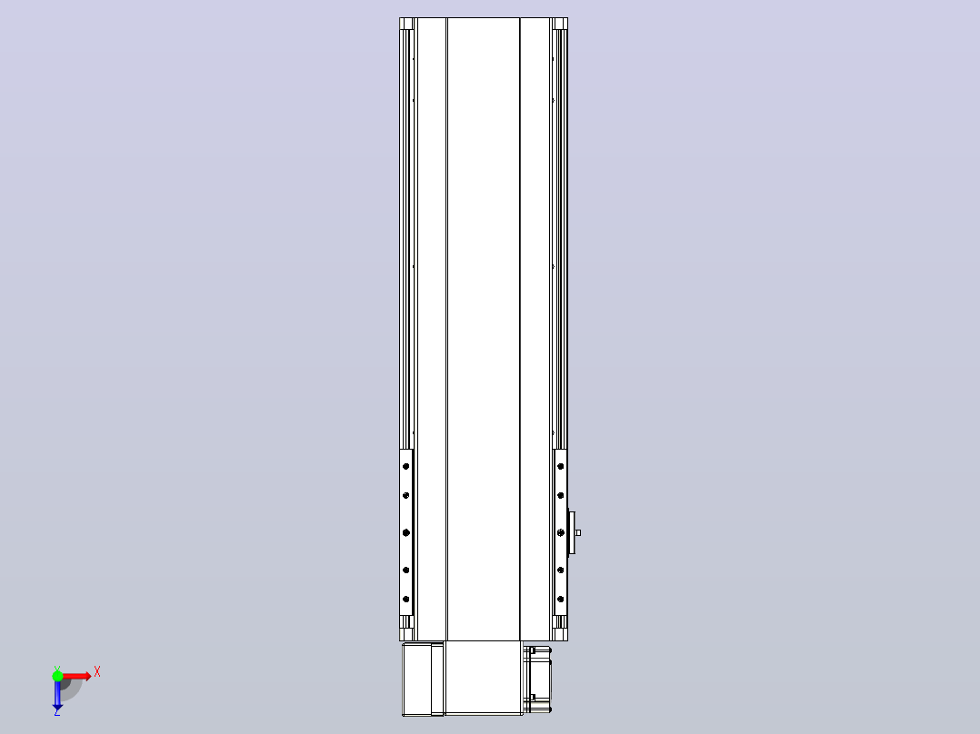 皮带直线轴半封闭可选导轨TPA-HNB-202D-140-L400-LP-Y-P75-N3俯视图