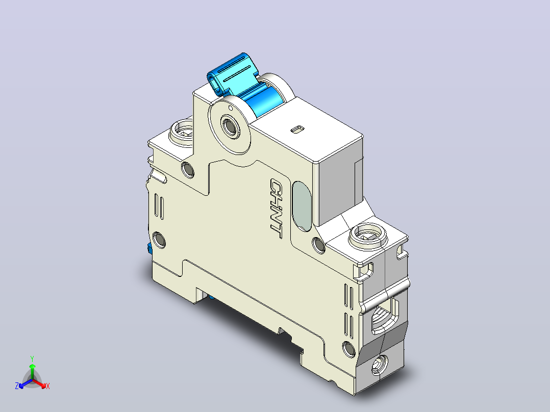 NBDP-63 1P小型断路器三维模型202404主视图