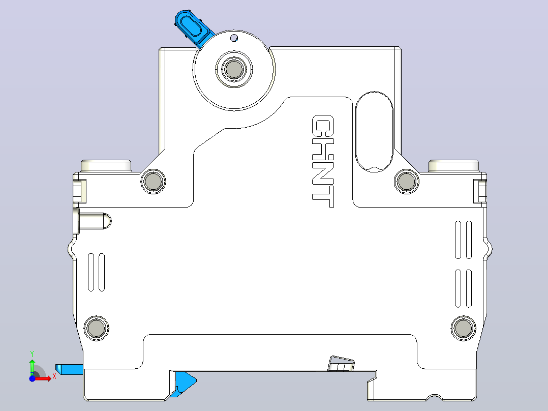 NBDP-63 1P小型断路器三维模型202404前视图