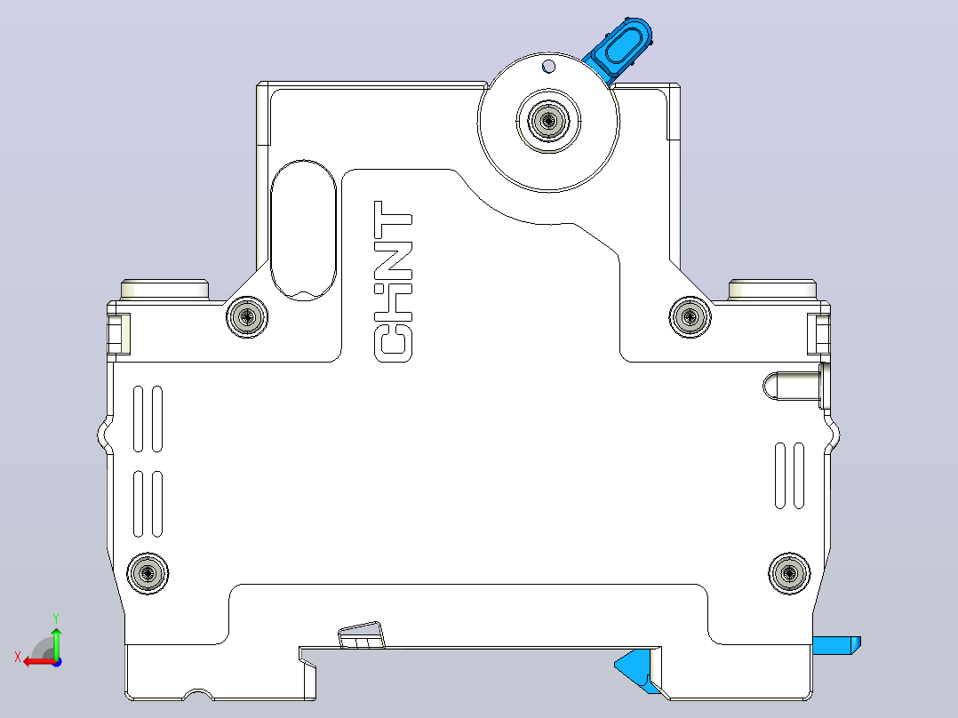NBDP-63 1P小型断路器三维模型202404后视图