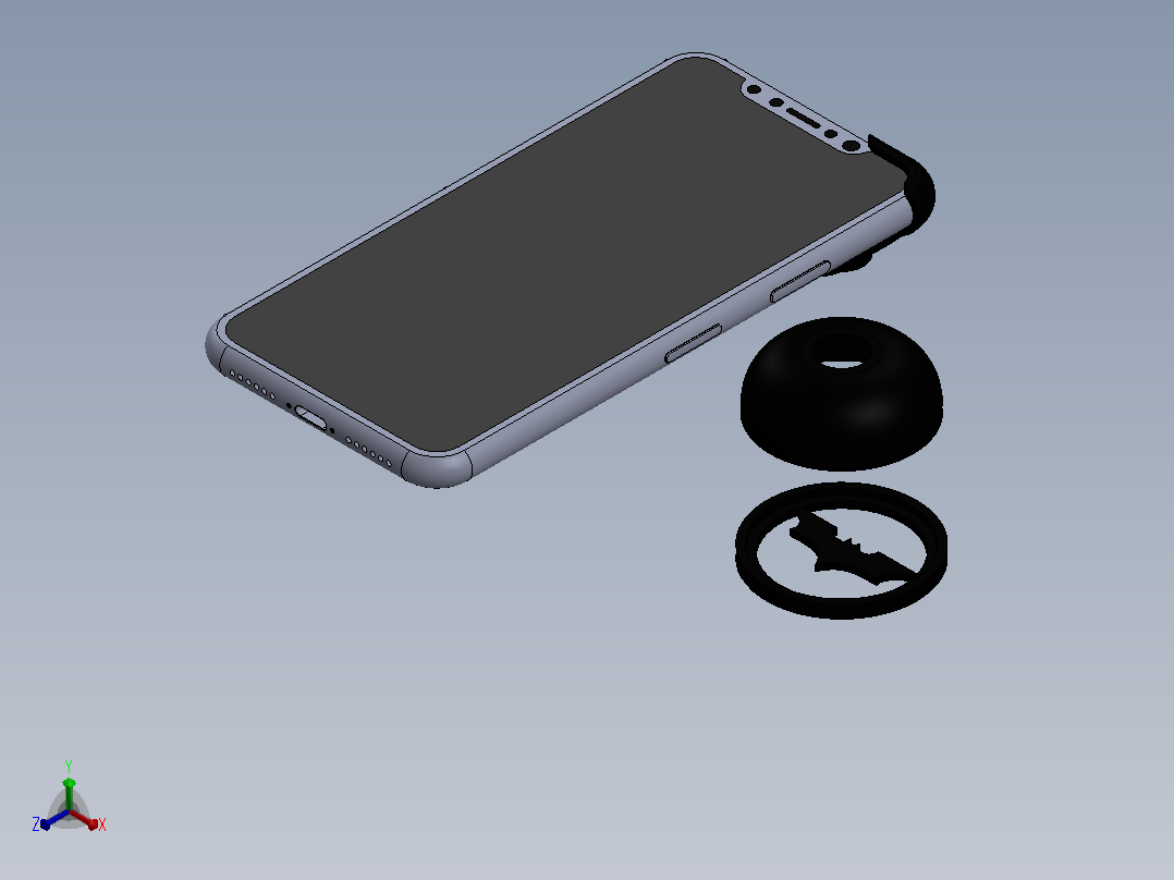 Phone X 蝙蝠侠信号投影仪正等轴测图