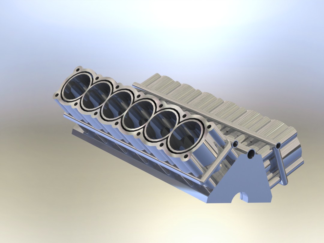 V12发动机缸体模型设计