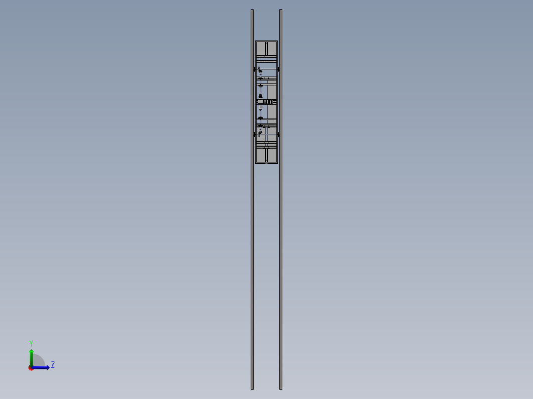 钢轨打磨工艺试验台载轨小车sw14可编辑左视图