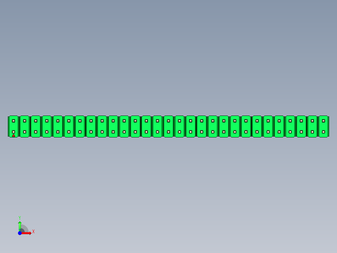彩色公头100mil（2.54mm）系列-DS1021_green_2x29p_100mil_Type5_rev1.0前视图