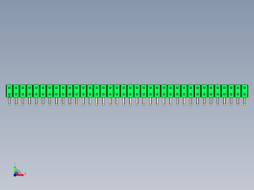 彩色公排针 100mil 2.54mm 系列-DS1022_green_2x36p_100mil_TypeD_rev1.0前视缩略图