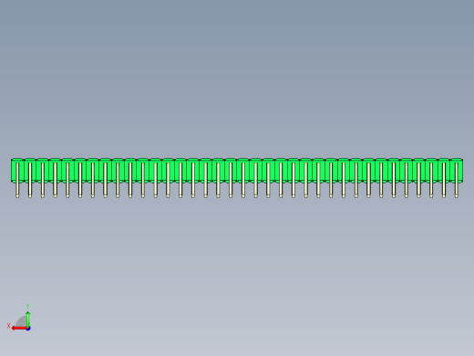 彩色公排针 100mil 2.54mm 系列-DS1022_green_2x36p_100mil_TypeD_rev1.0后视缩略图