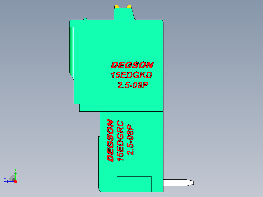 DEGSON 15EDG 系列 2.5mm 接线端子包-15EDGRC+KD-2.5-08P-14-00AH右视图