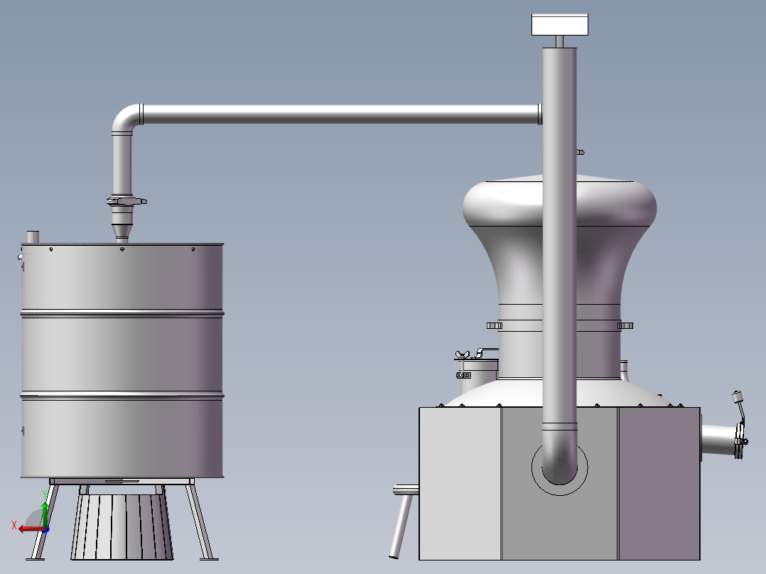 酒业制造设备模型后视图