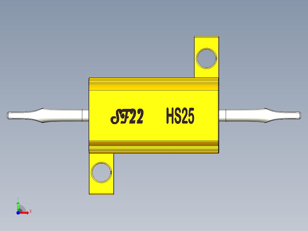 底盘安装大功率电阻25W，HS50系列前视图