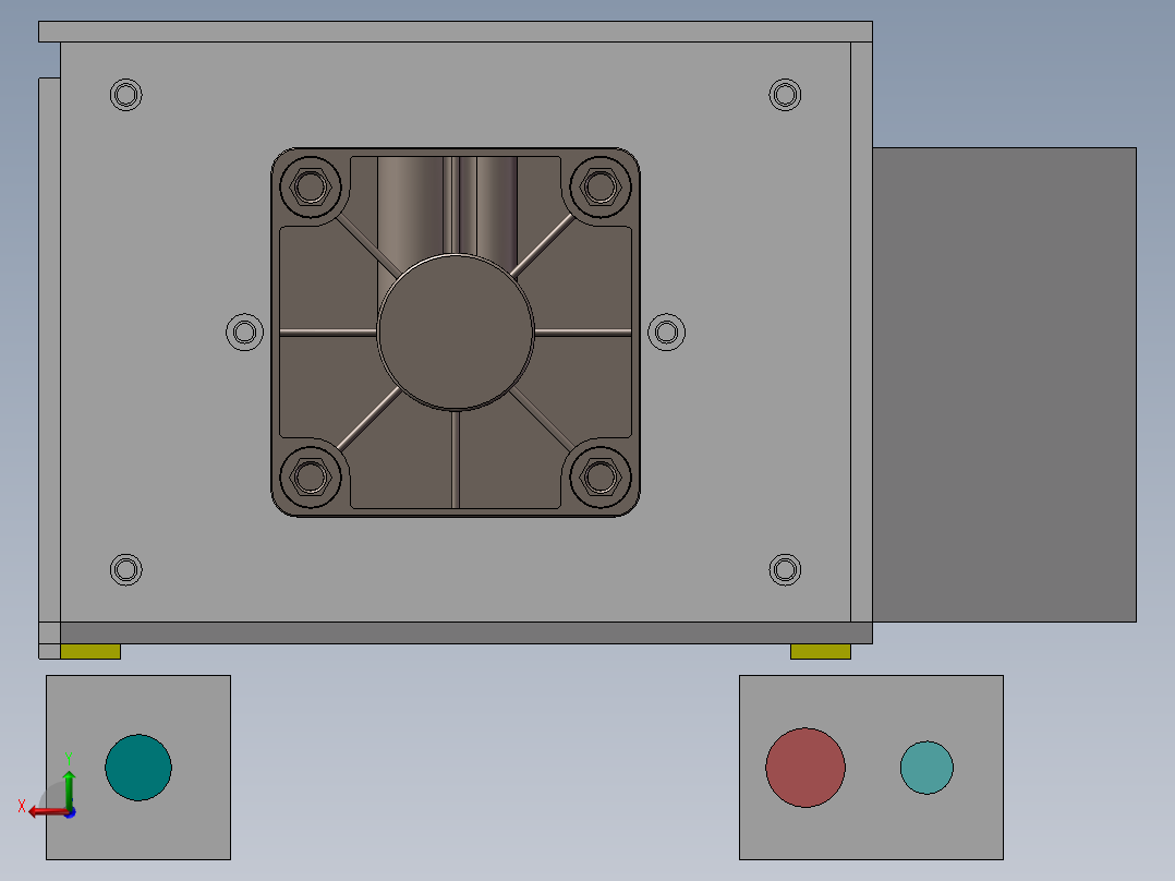 铆压机 3D模型后视图
