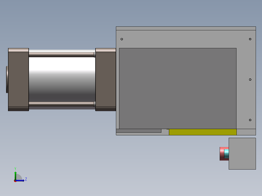 铆压机 3D模型左视图