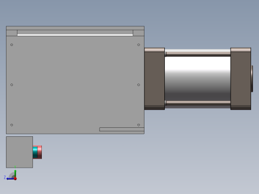 铆压机 3D模型右视缩略图