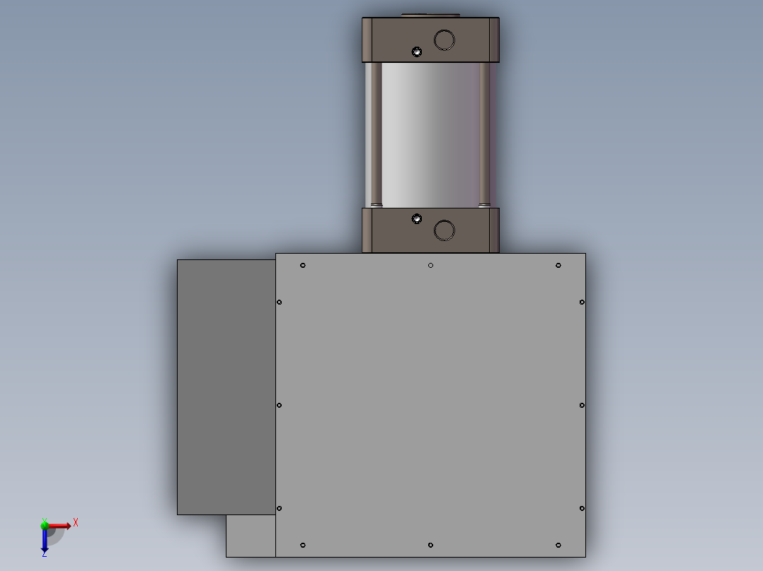 铆压机 3D模型俯视图