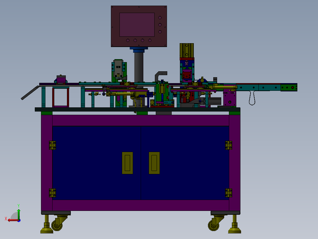 连接器端子压入去边料检测设备后视图