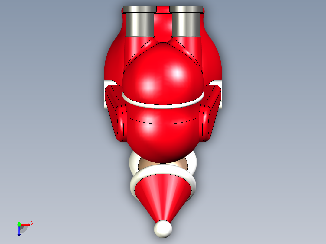 独眼圣诞老人储蓄罐俯视图