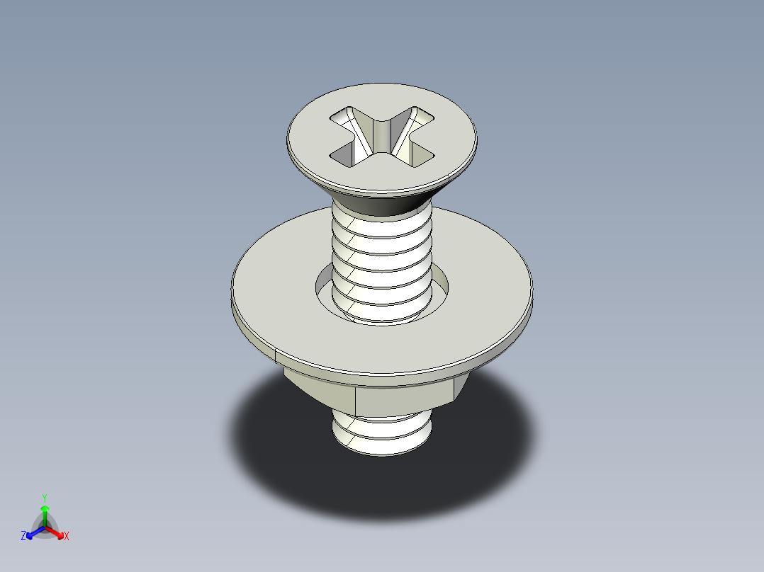 紧固件-STEP 0.2500 Flathead主视图