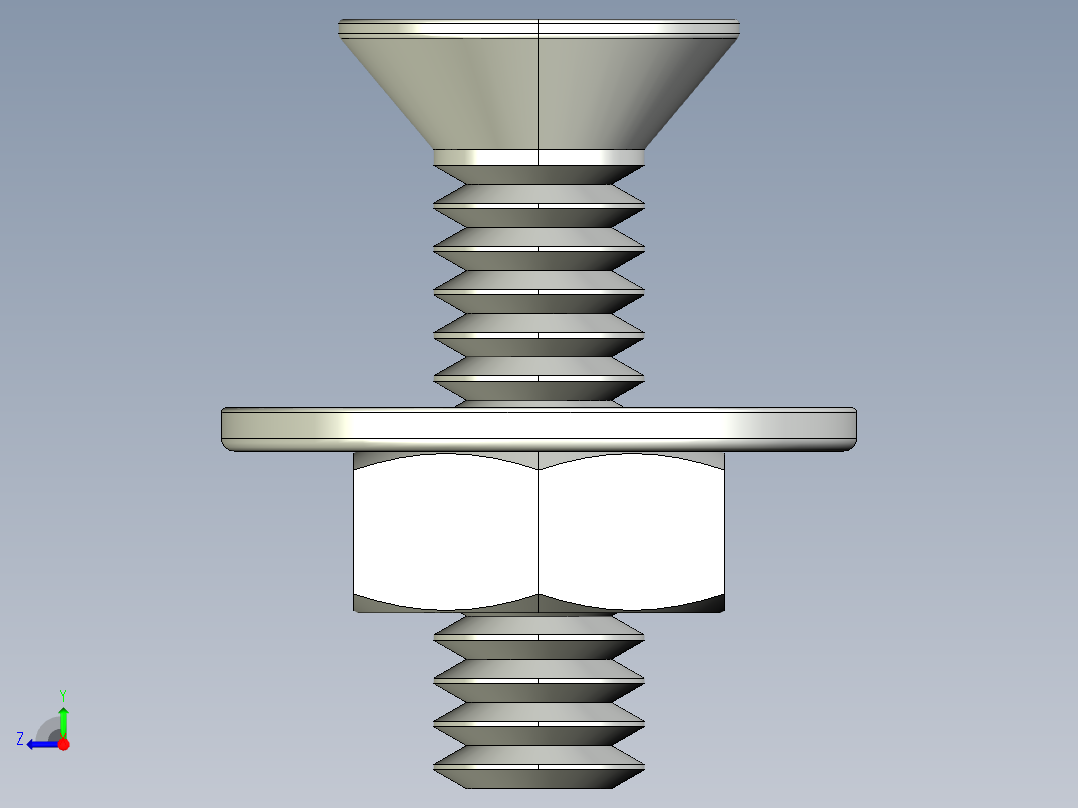 紧固件-STEP 0.2500 Flathead右视图