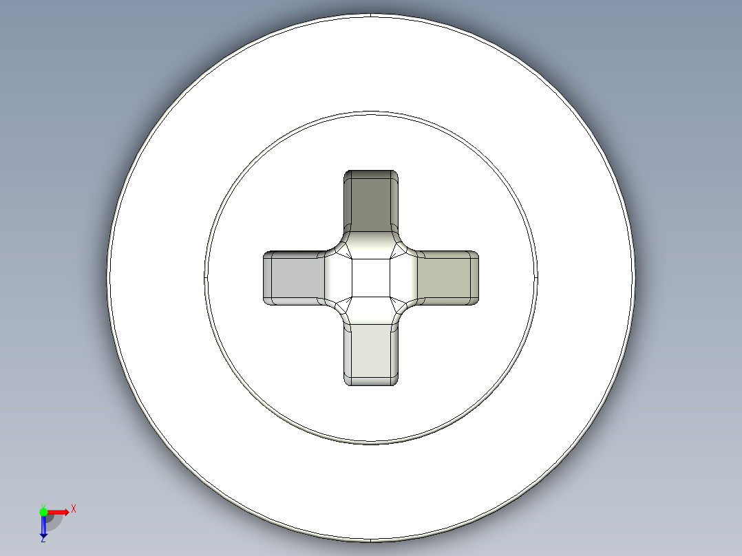 紧固件-STEP 0.2500 Flathead俯视图