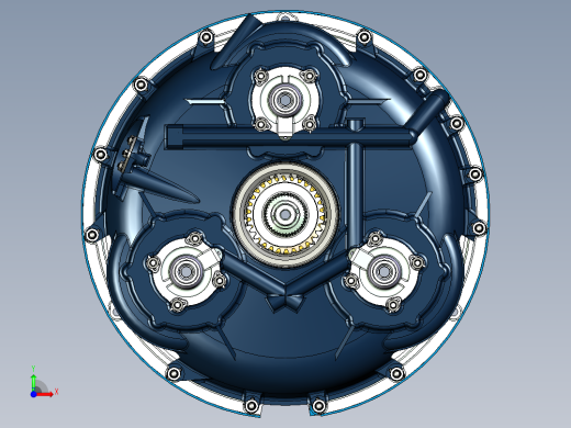 油电混合车变速箱三维图前视缩略图