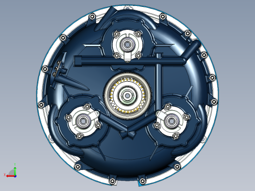 油电混合车变速箱三维图后视缩略图