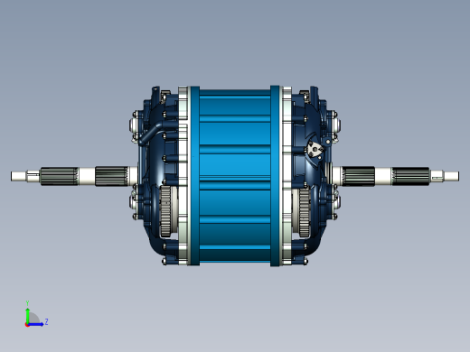 油电混合车变速箱三维图左视缩略图