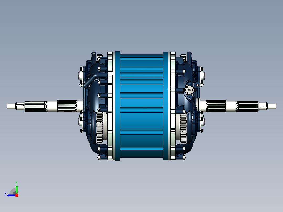 油电混合车变速箱三维图右视图