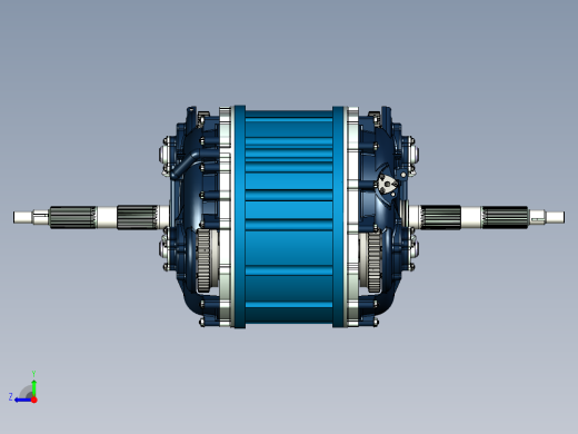 油电混合车变速箱三维图右视缩略图