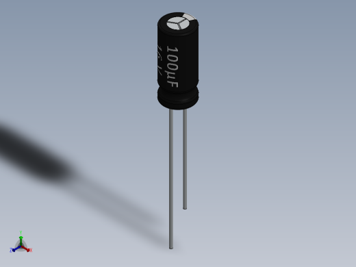 电容器 二极管 电阻器-Capacitor 100uF-16V正等轴测缩略图