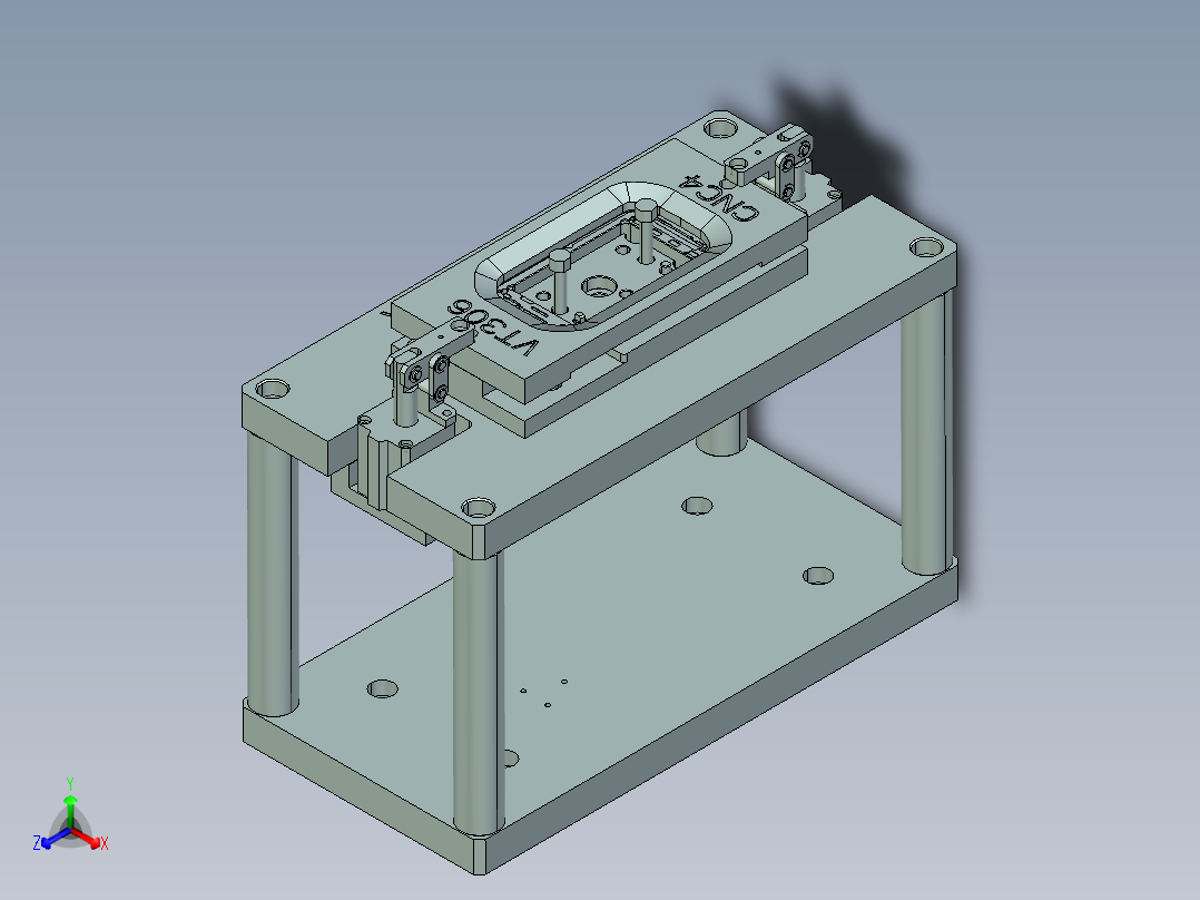 vt306-笔记本CNC工装夹具三维模型cnc4正等轴测图