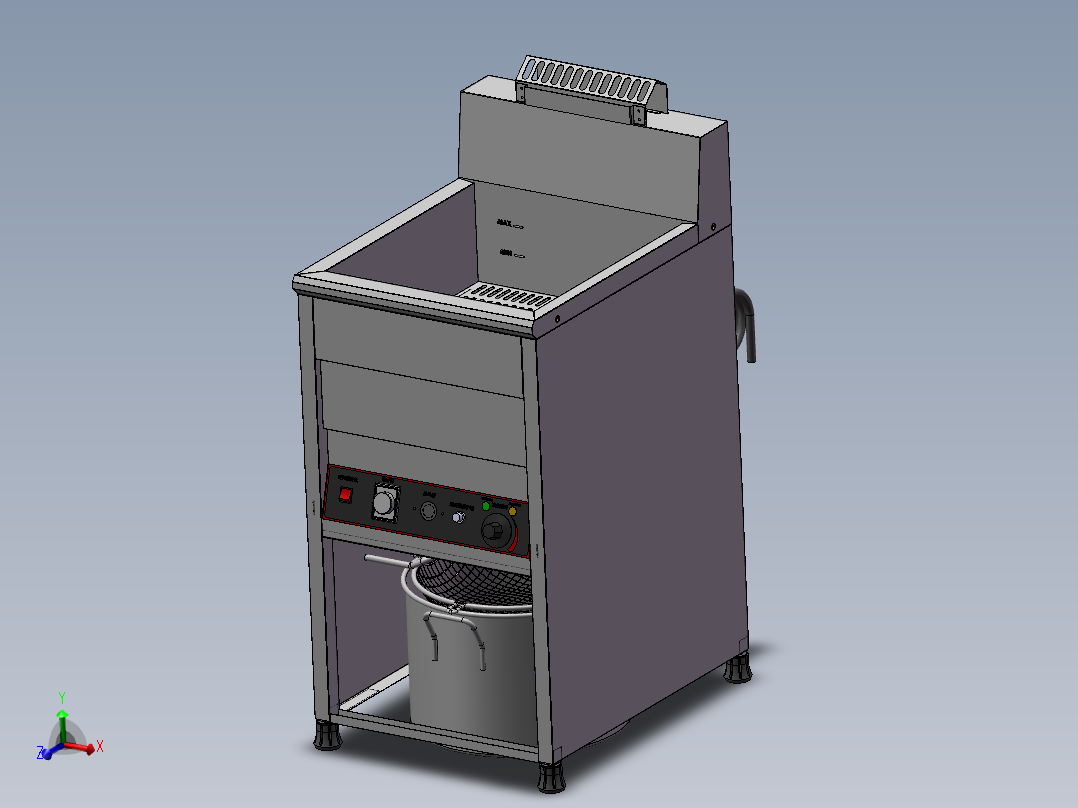 立式电油炸炉（sw21可编辑+cad）