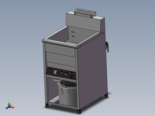 立式电油炸炉（sw21可编辑+cad）