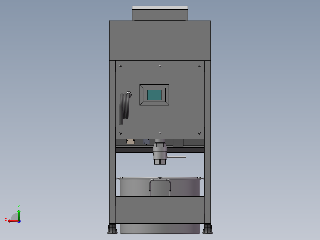 立式电油炸炉（sw21可编辑+cad）后视图
