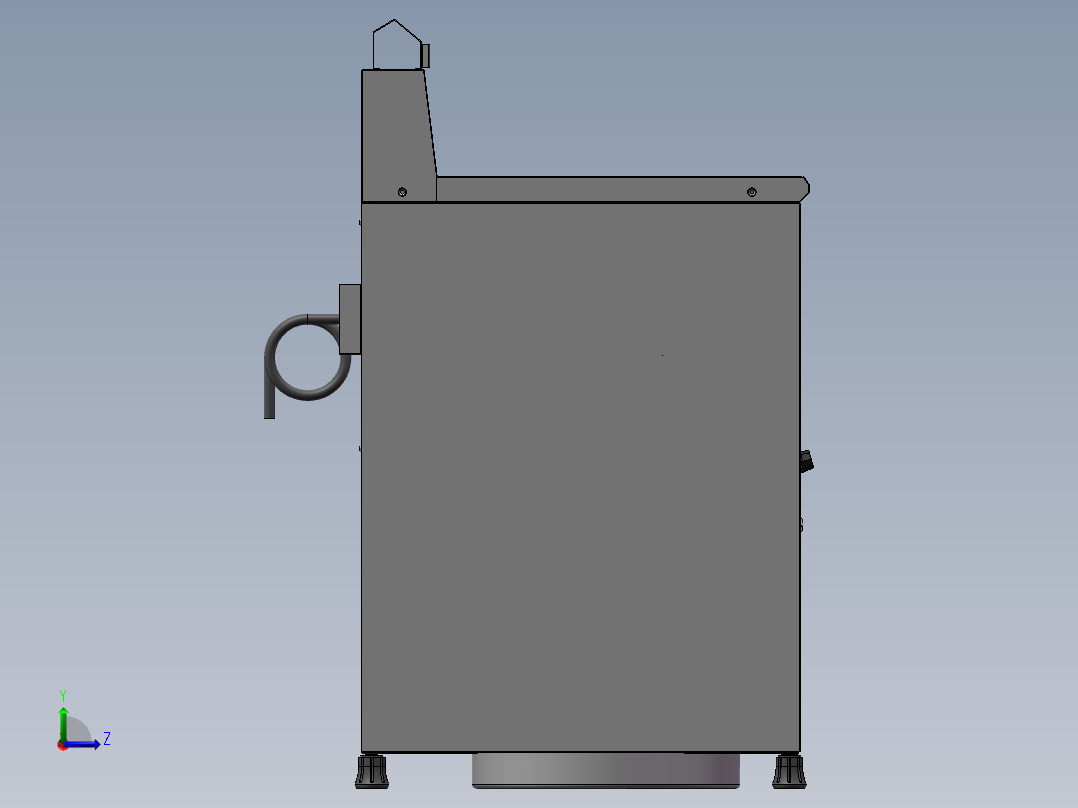 立式电油炸炉（sw21可编辑+cad）左视图