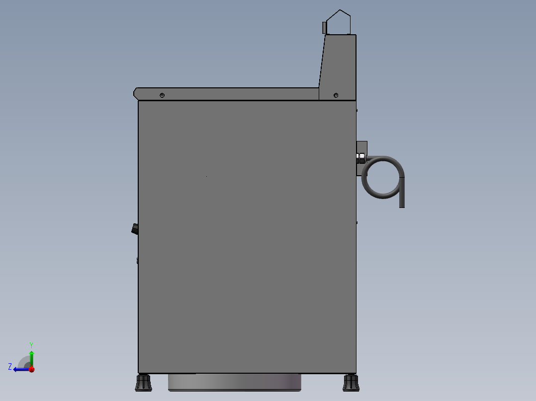立式电油炸炉（sw21可编辑+cad）右视图