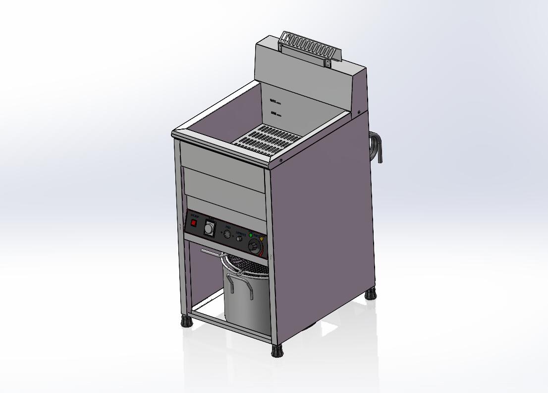 立式电油炸炉（sw21可编辑+cad）