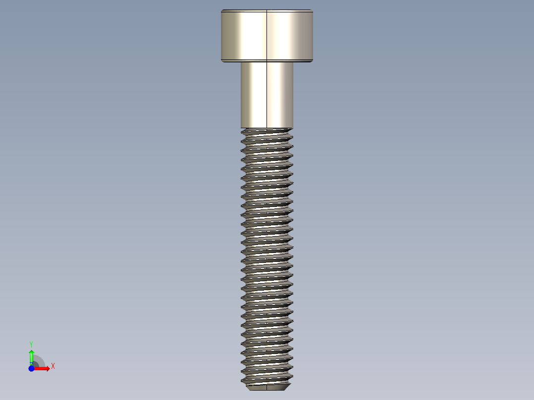 Screw_DIN_912_M4x25_A2.STEP公制内六角螺钉前视图