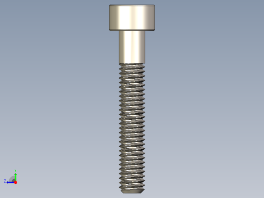 Screw_DIN_912_M4x25_A2.STEP公制内六角螺钉右视缩略图