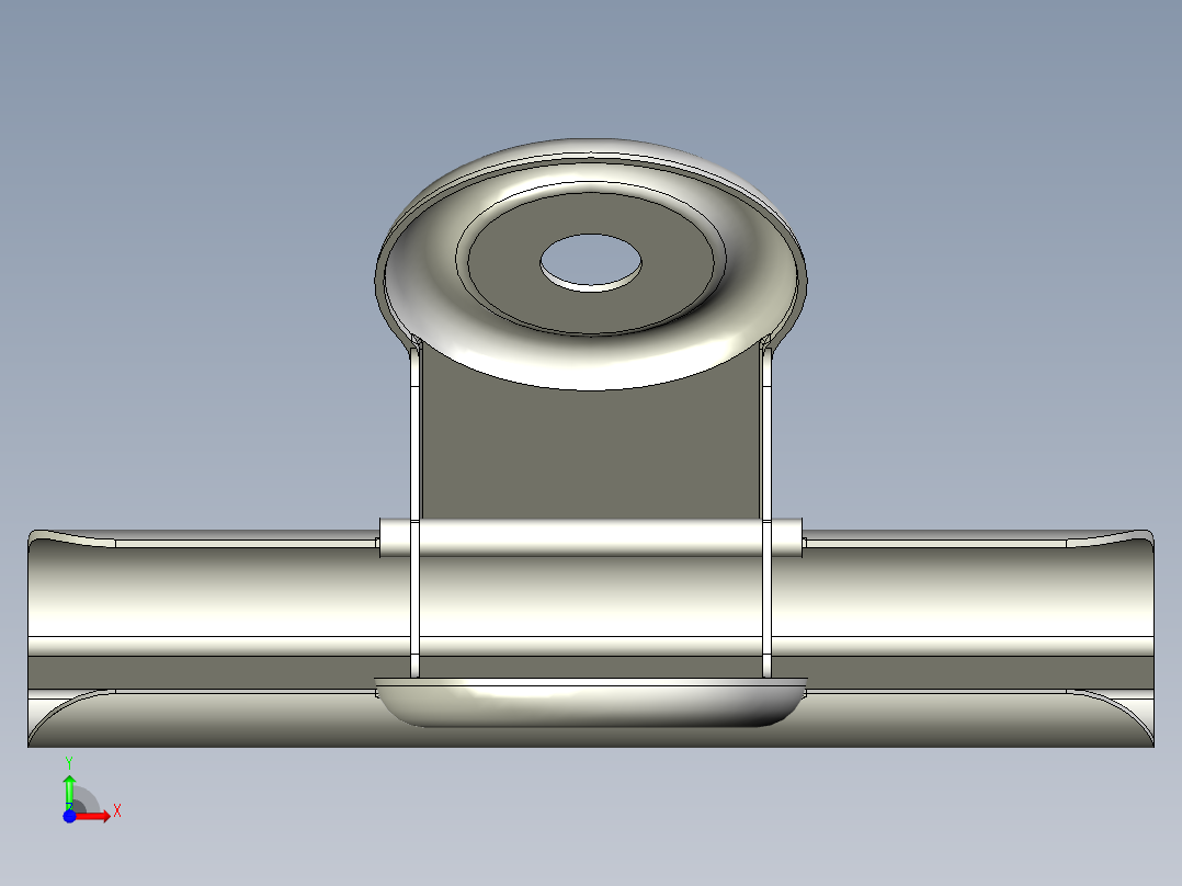 64 毫米金属斗牛犬夹前视图