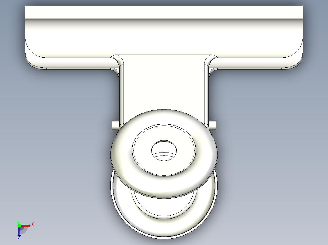 64 毫米金属斗牛犬夹俯视图