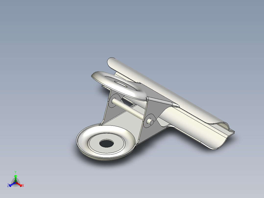 64 毫米金属斗牛犬夹正等轴测图