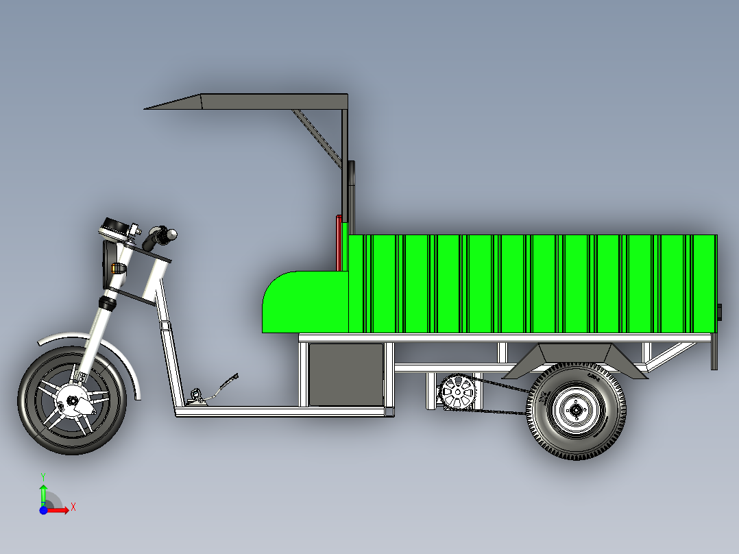 B3003960-电动三轮车前视图