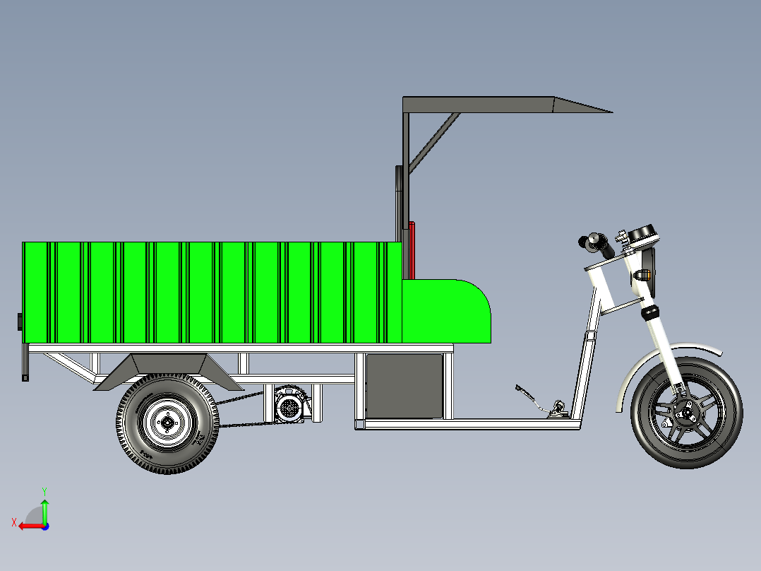 B3003960-电动三轮车后视图