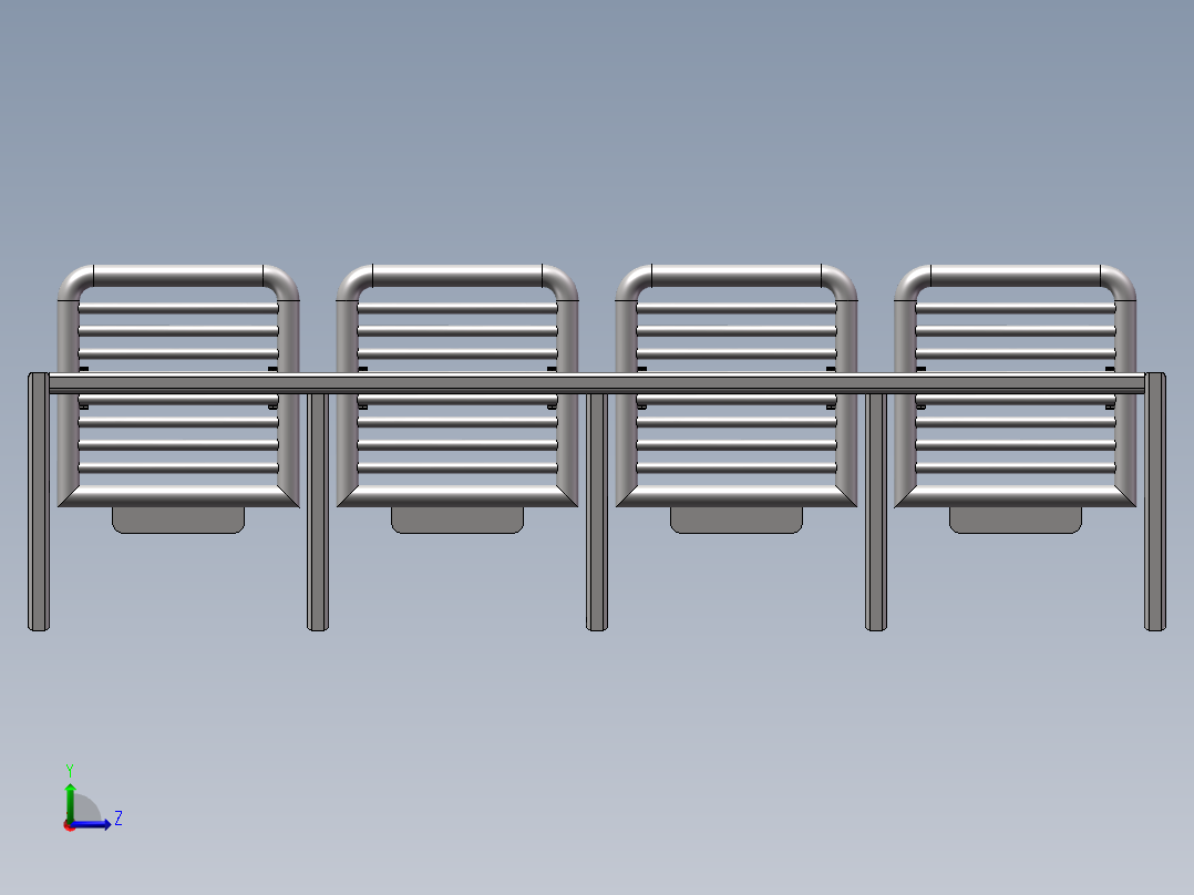 可折叠不锈钢椅子左视图