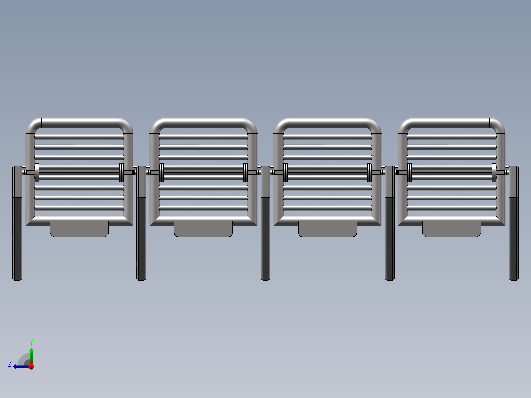 可折叠不锈钢椅子右视图