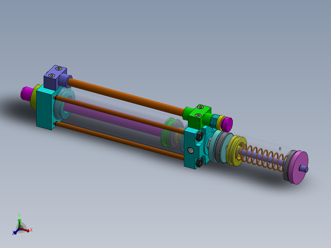 气缸（带迷你阻尼-80x18x200mm-1.snapshot.1主视图