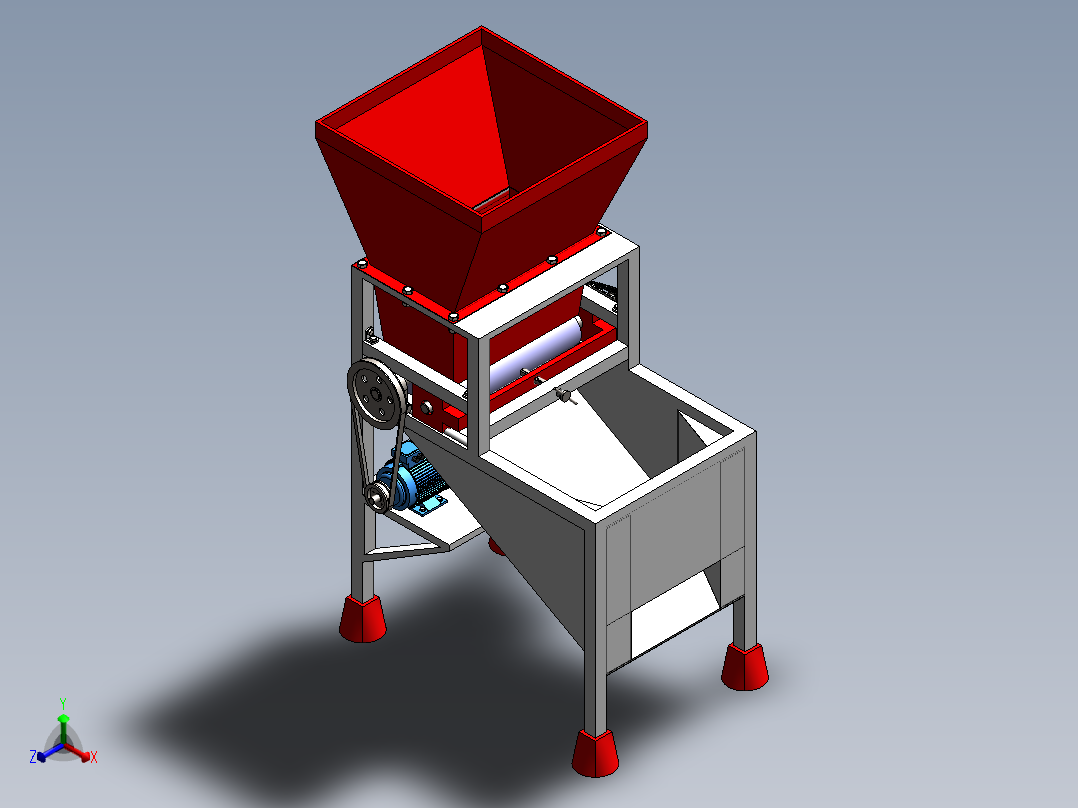 A3004217-压榨橄榄机橄榄破碎机正等轴测图