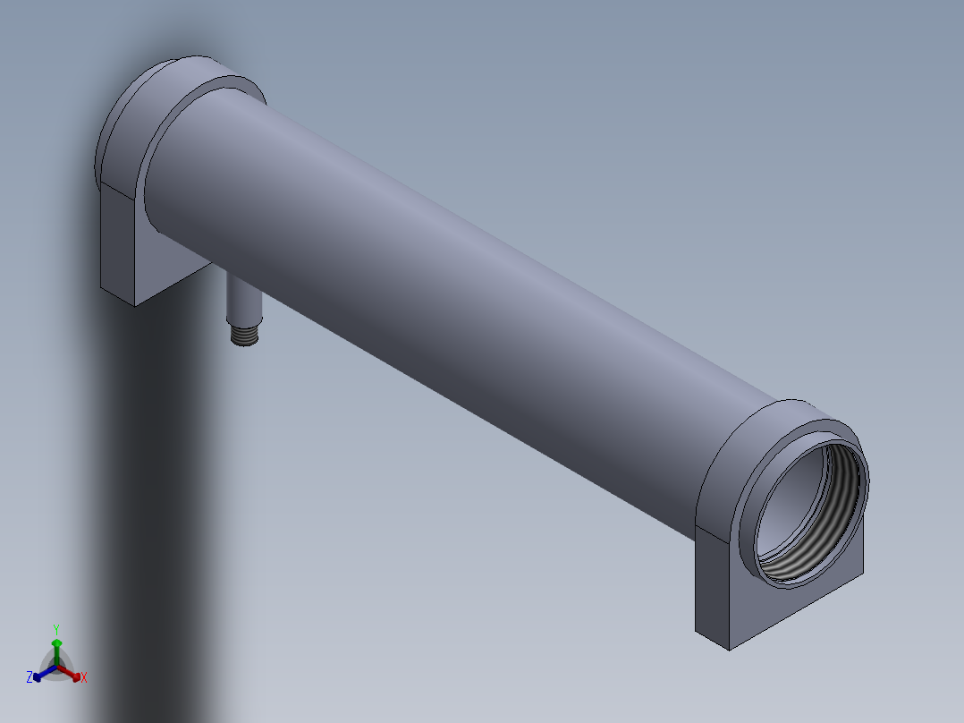 液压缸缸筒 (带图纸)正等轴测图