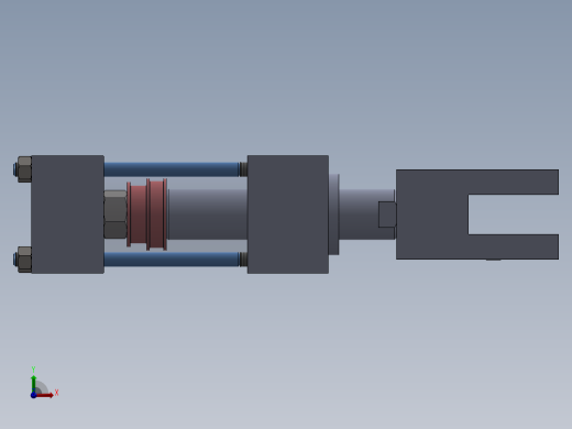 A0002796-连杆液压缸 (DANIELI) (轧材精整区尾部剪切机) 40x28x43.2 毫米前视缩略图