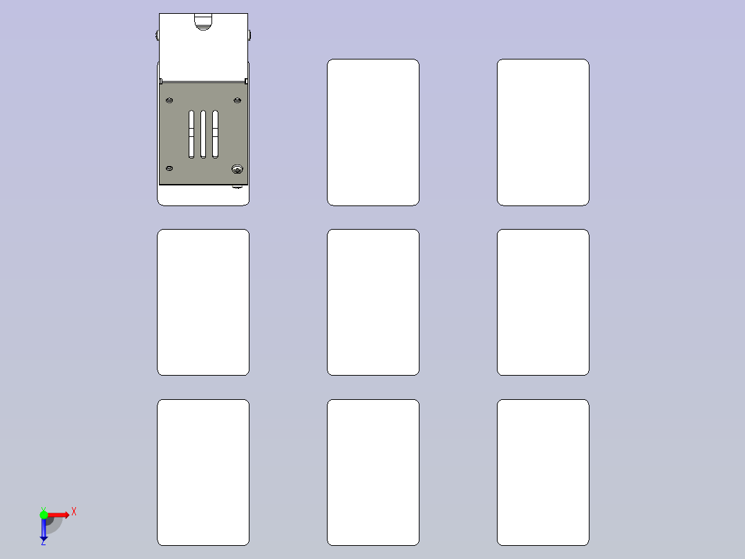 一款薄型工件的吸附头3D模型俯视图