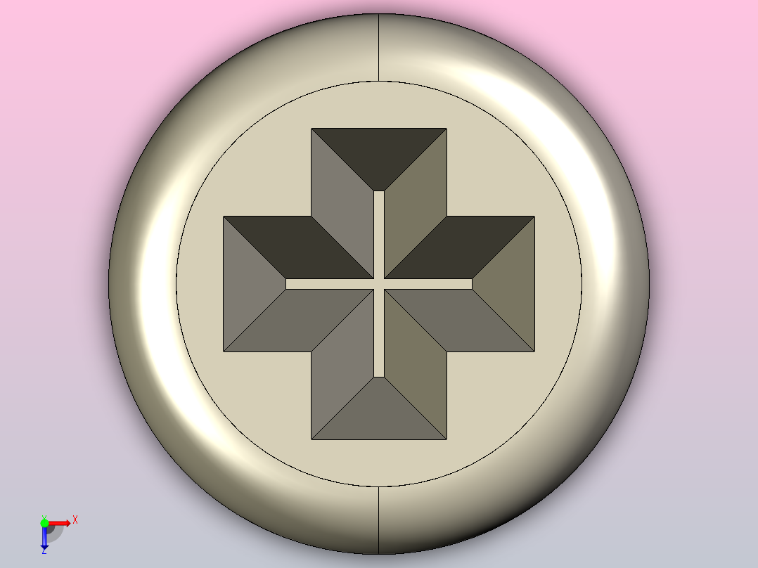 螺丝盘头M4俯视图